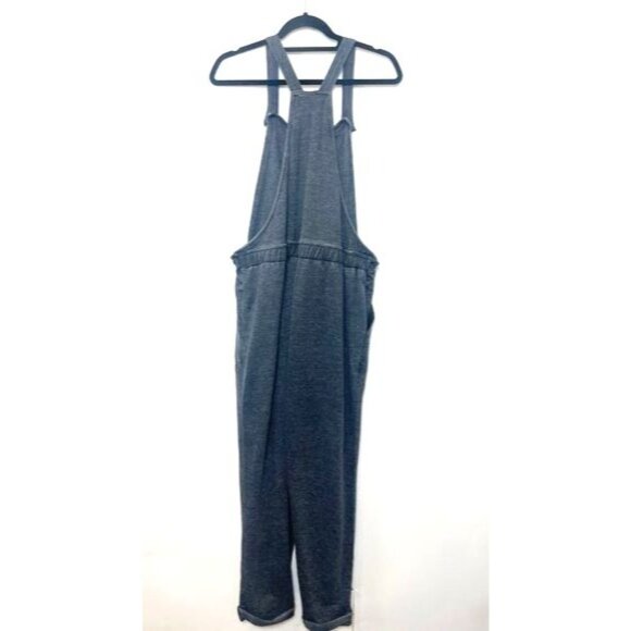 C&C California Jersey Knit Overalls Gray Drawstring Waist Large Pockets - Picture 4 of 10
